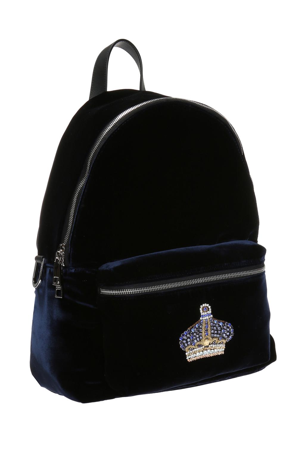 Versace Appliquéd velvet backpack | Men's Bags | Vitkac